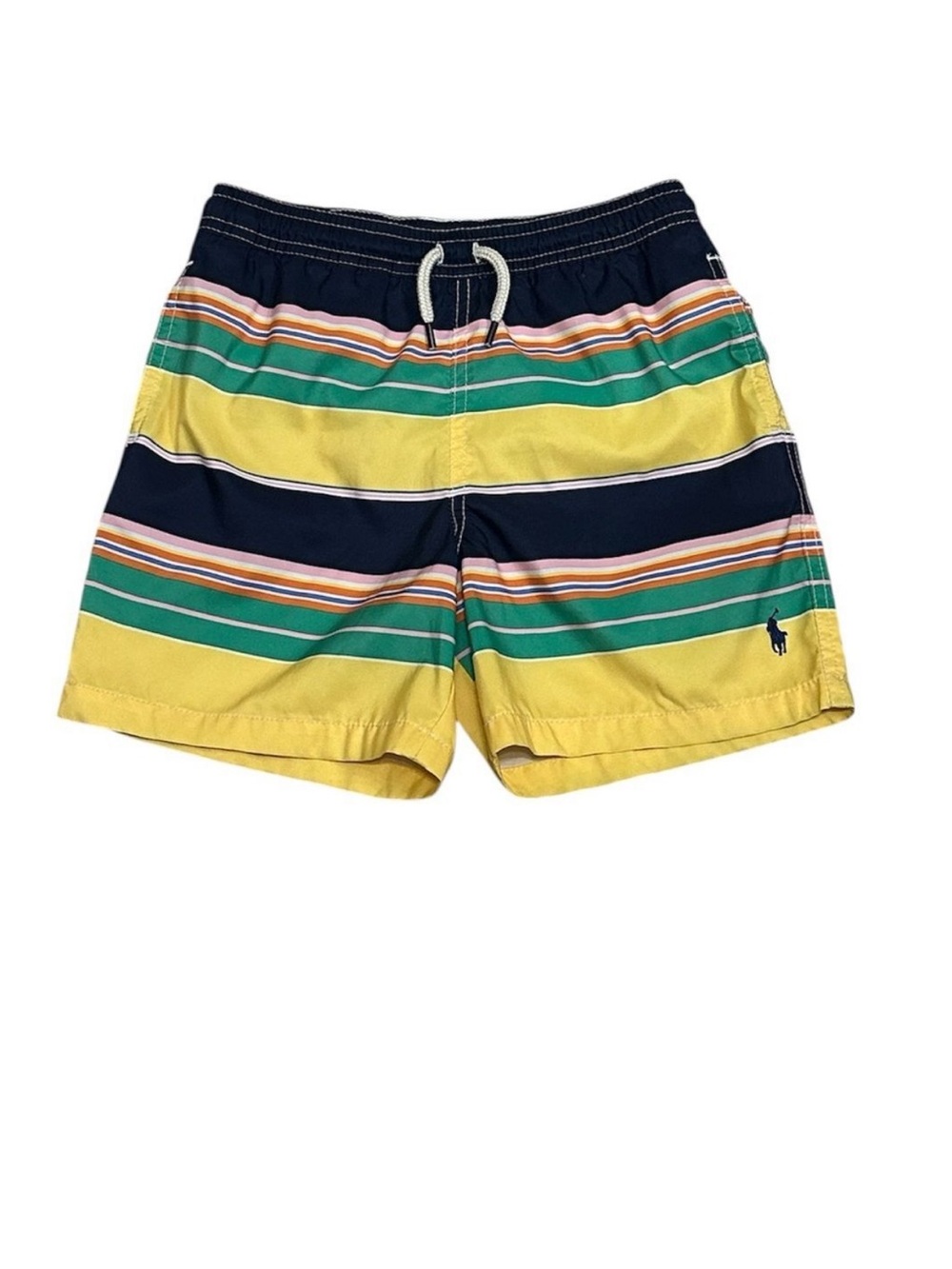 Polo Ralph Lauren Traveler Striped Swim Trunk Icon Logo Boys Size 7